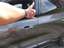 Traces of impact on door edge front left