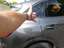Traces of impact on door edge back right