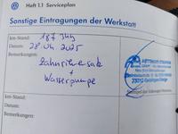 Action supplémentaire dans le cahier de service